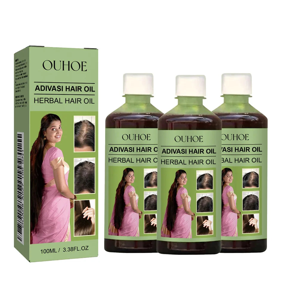 100ml Hair Growth Oil India Adivasi Herbal Hair Care Rosemary Repair Damaged Hydrate Moisturize Scalp Reduce Dandruff