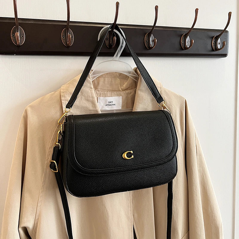 Retro Luxury Women Shoulder Bag Elegant Leather Crossbody Bag High End Tote Vintage Classic Designer