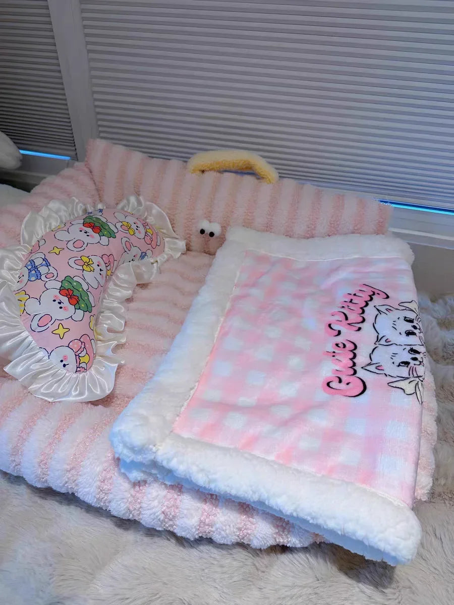 Cushion Winter Bed Puppy Special Sofa Kennel Winter Warm Pet Internet Celebrity Cat Nest Small Dog Dog Sleeping Mat