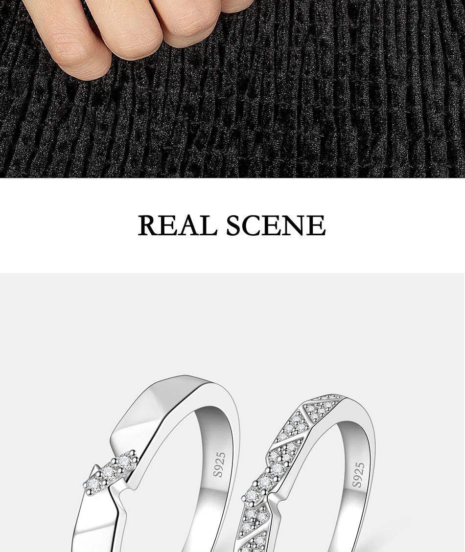 PERFANY All Moissanite Ring for Women Men S925 Pure Silver Couple Ring Simple Wedding Fashion Jewelry Birthday Gift