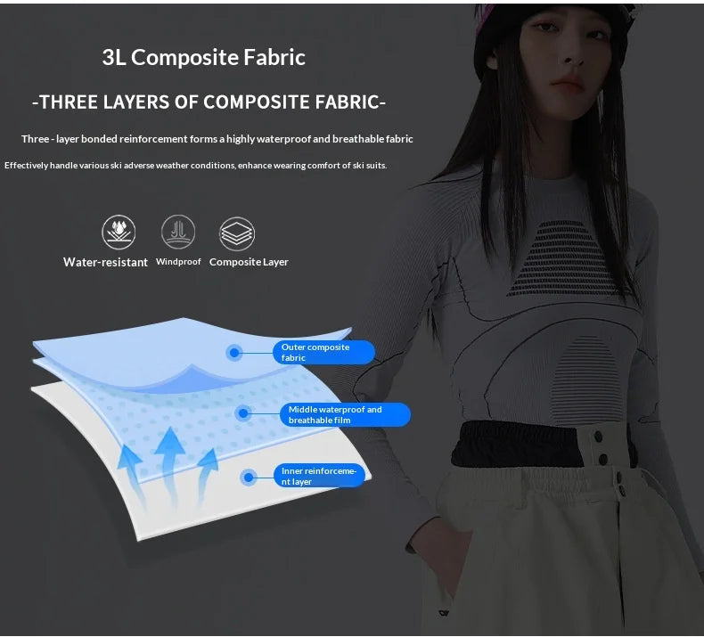 2026 Searipe Workwear Ski Pants Women's New Style Single Board Loose Snow Pants Waterproof and Cold Proof Men's 3L Snow Suit