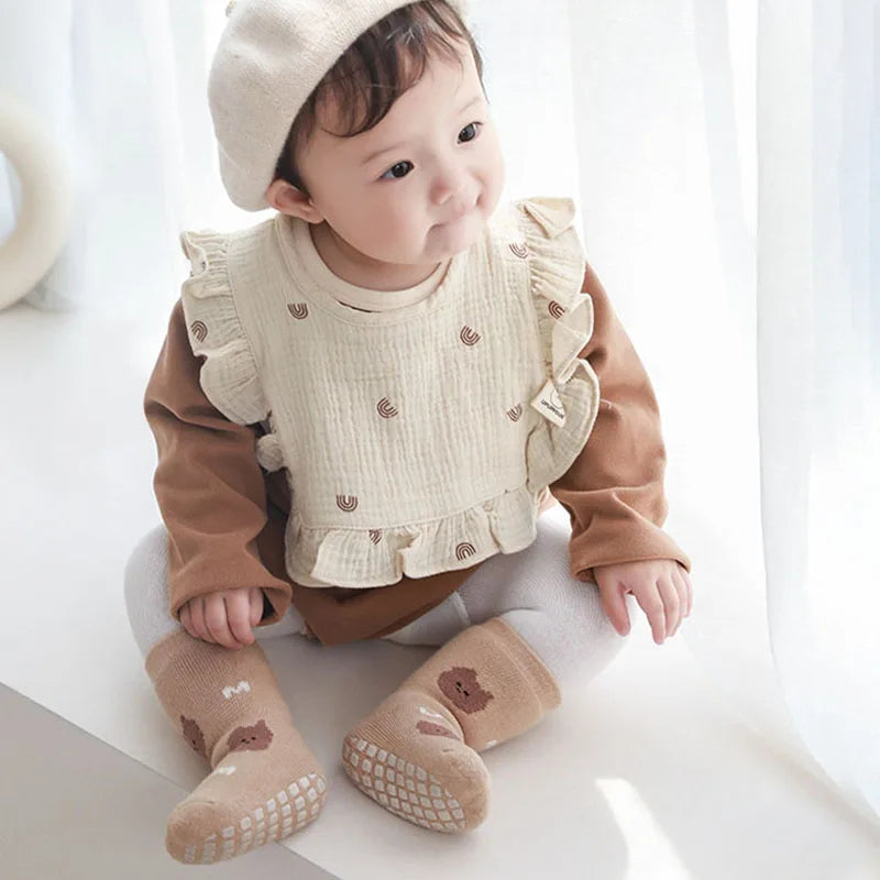 5 Pairs/Lot Autumn Baby Toddler Anti-slip Socks Children's Cartoon Indoor Playing Floor Socks 0-5Y