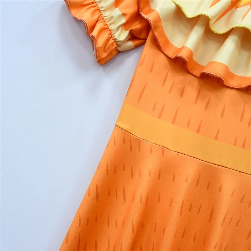 Girls Dress Kids Fancy Girls Princess Printed Gown Halloween Party Dresses Children Fashion Elegant Costume Kids Casual Clothing