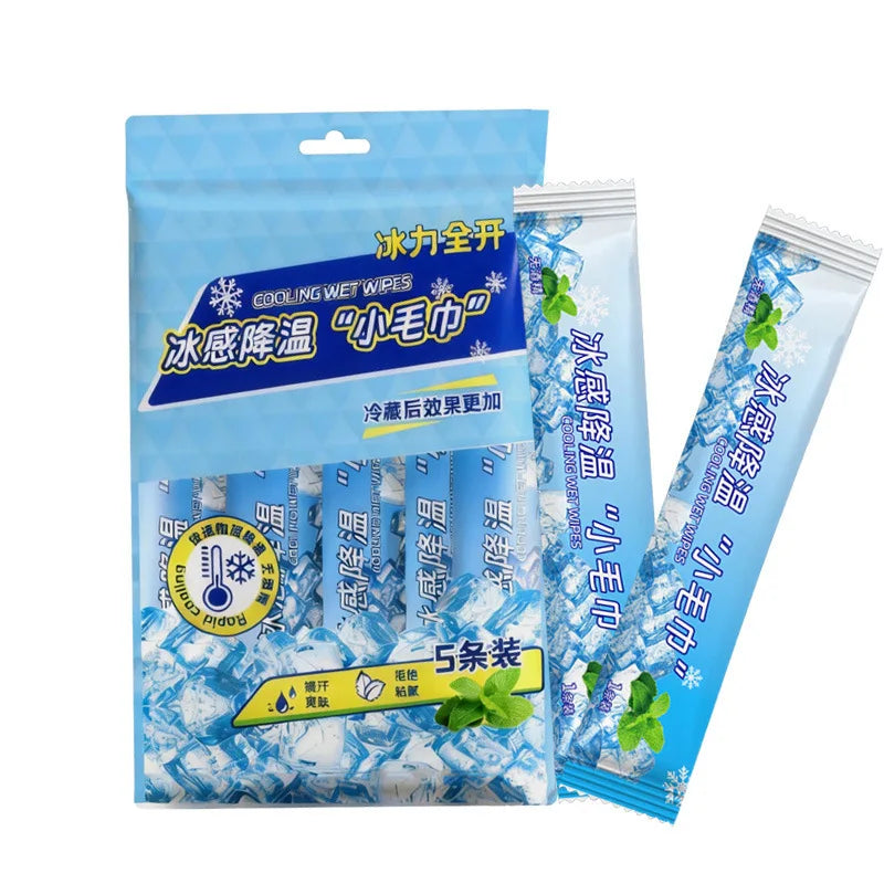 Cooling wipes, ice towels, portable summer student outdoor cooling wipes, cooling wipes, independent set of cooling wipes