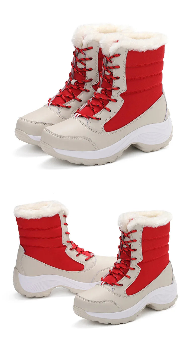 Snow Women's Boots Lightweight Woman Shoes Platform Shoes Women Plush Mid High Boots New Botas Mujer Winter Ladies Boots