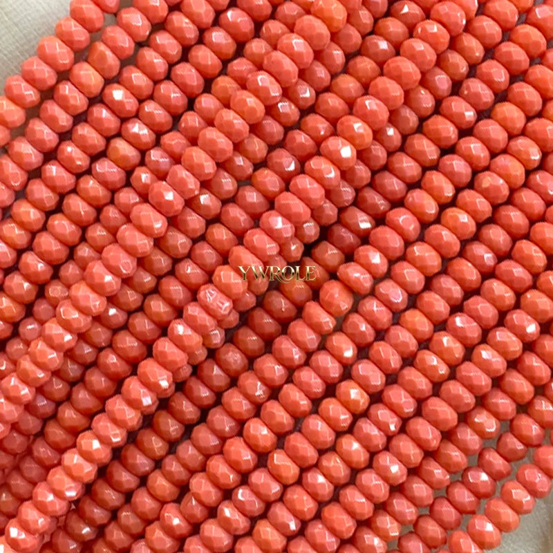 3x4mm Rondelle Faceted Natural Stone Chalcedony Tourmaline Color Loose Spacer Beads for Jewelry Making Diy Bracelet Accessories