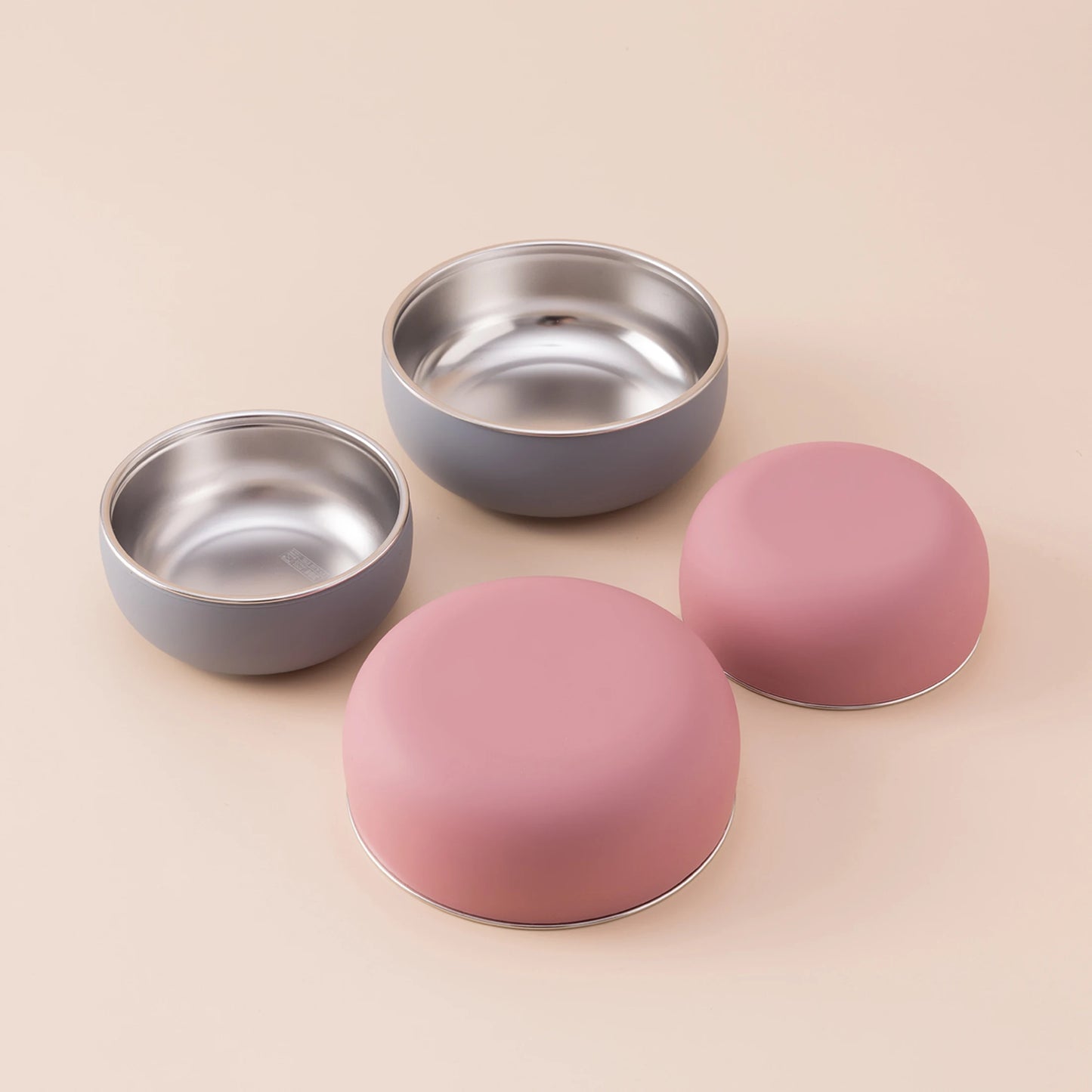 2PCS Baby Feeding Set Stainless Steel Silicone Detachable Bowl Heat Resistant Food Dishes Plate BPA Free Children's Tableware