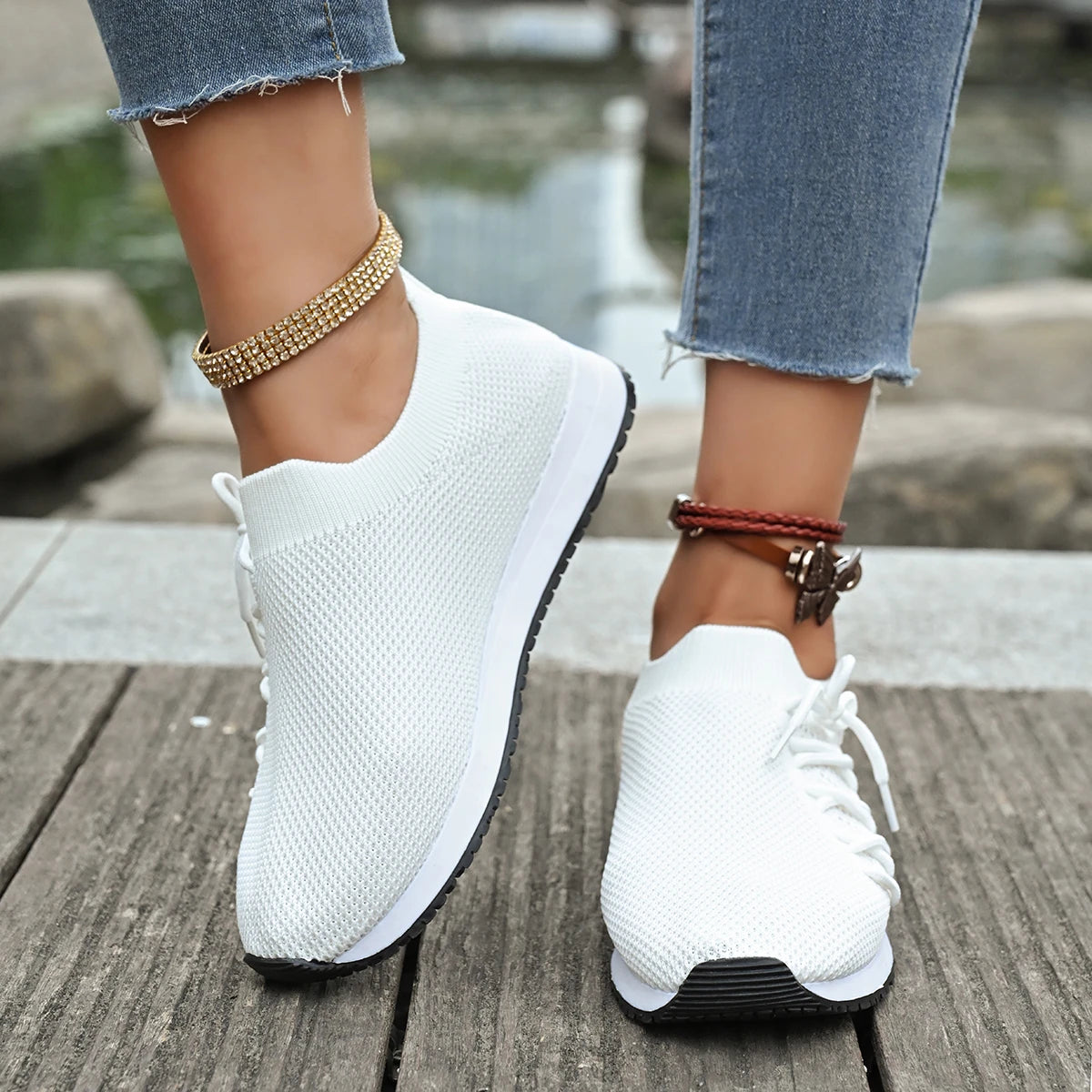 Women Casual Shoes Fashion Breathable Walking Mesh Flat Shoes Woman White Sneakers Women 2024 Tenis Feminino Female Shoes