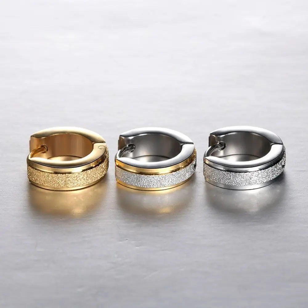 Mens Huggie Fashion Earring Man Jewelry Gold Simple Circle Hoop Earrings Polish