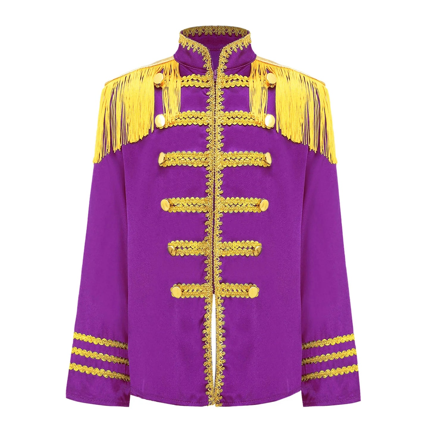 Kids Girls 60s Retro Hippie Rock Band Musician Costume Halloween Cosplay Carnival Party Circus Drummer Parade Tassel Jacket Coat