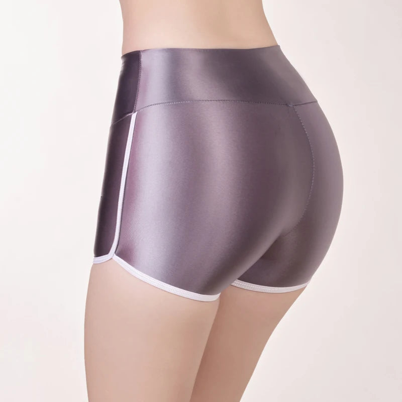 Women Sporty Shorts  Elastic Bodybuild Underwear Hip Lift High Waist Belly Boxers Flat Angle Leggings Sexy Tiny Hot Safety Pants