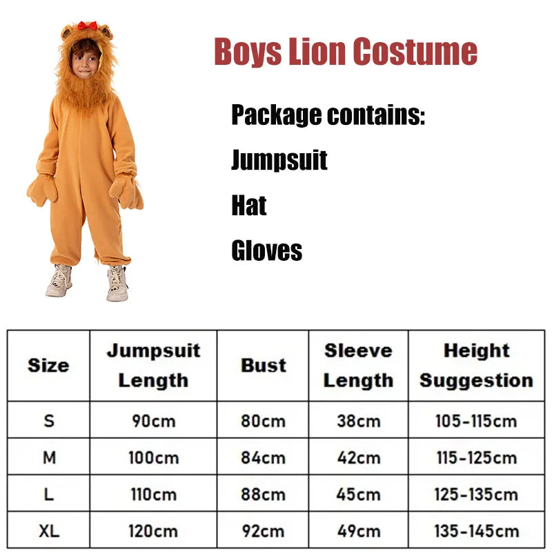 Unisex Boys Girls Jumpsuit Animal Halloween Costumes Bodysuit Kids Purim Party Fancy Dress Up Clothing Set