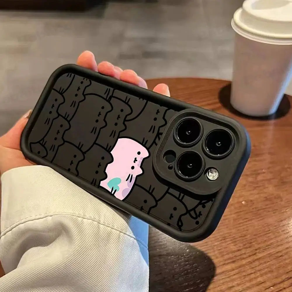 Anime Cartoon P-Pusheens cat Phone Case For iPhone 11 12 13 14 15 16 17 Pro Max Plus Shockproof Protecti Case