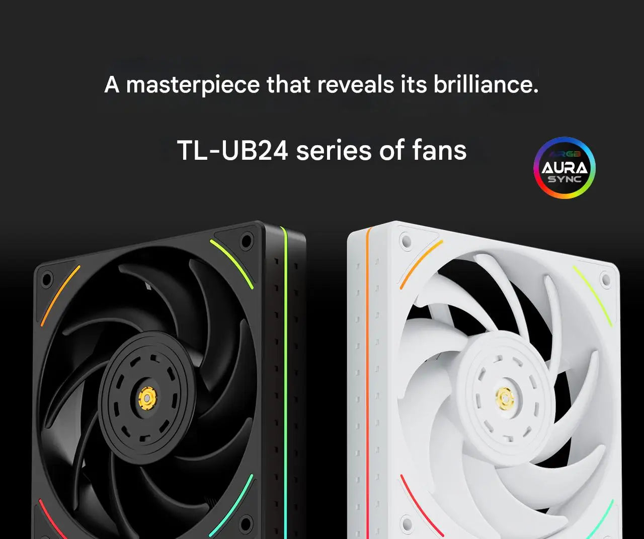 Thermalright TL-UB24 Computer Case Fan, ARGB 240mm Single-Frame Case Fan (2x120mm)/Silent/High CFM/PWM/2150 RPM