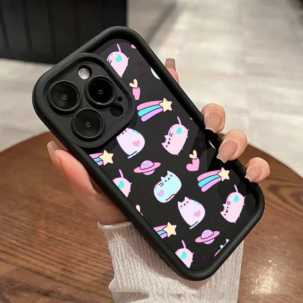 Funny Lovely Pusheen Cat Phone Case For OnePlus 12 12R 11 11R 10R 8T Nord CE Ace 2 3 4 Lite 4G 5G Soft Silicone TPU Back Cover