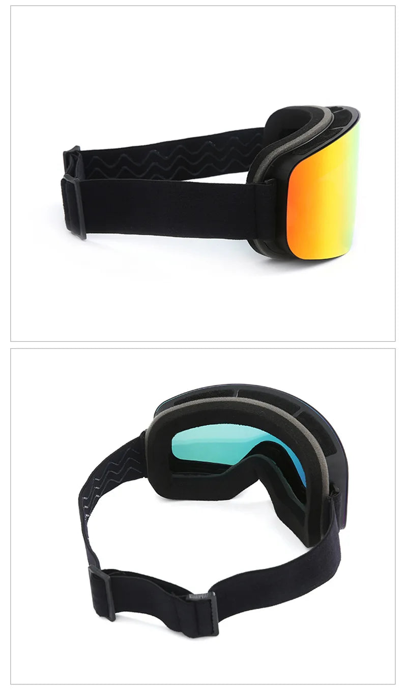 Adult Ski Snowboard Goggles Unisex Double Anti-Fog UV400 Cylindrical Lens Skiing Eyewear Mask Snow Protection over Glasses