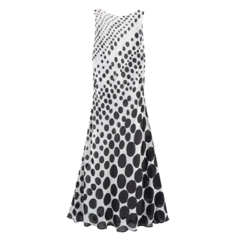 Stylish Classic Maxi Dress Polka Dots Chic Chic Elegant Women Dresses Refined Casual Party Trendy Retro Ladies Streetwear