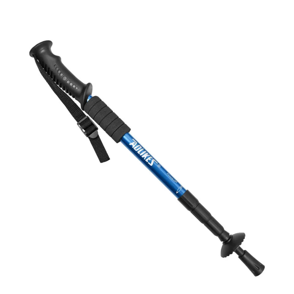 AOLIKES Aluminium Alloy Teleskopic Stick Hiking Poles Bastão De Trekking Walking Stick Ultralight Absorber Walking Cane