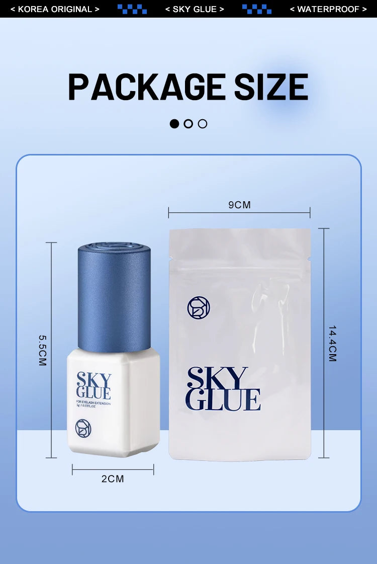 5 Bottles SKY S+ Glue for Eyelash Extensions 5ml Original Korea Sky Blue Cap False Lash Glue Makeup Tools Beauty Shop Supplies