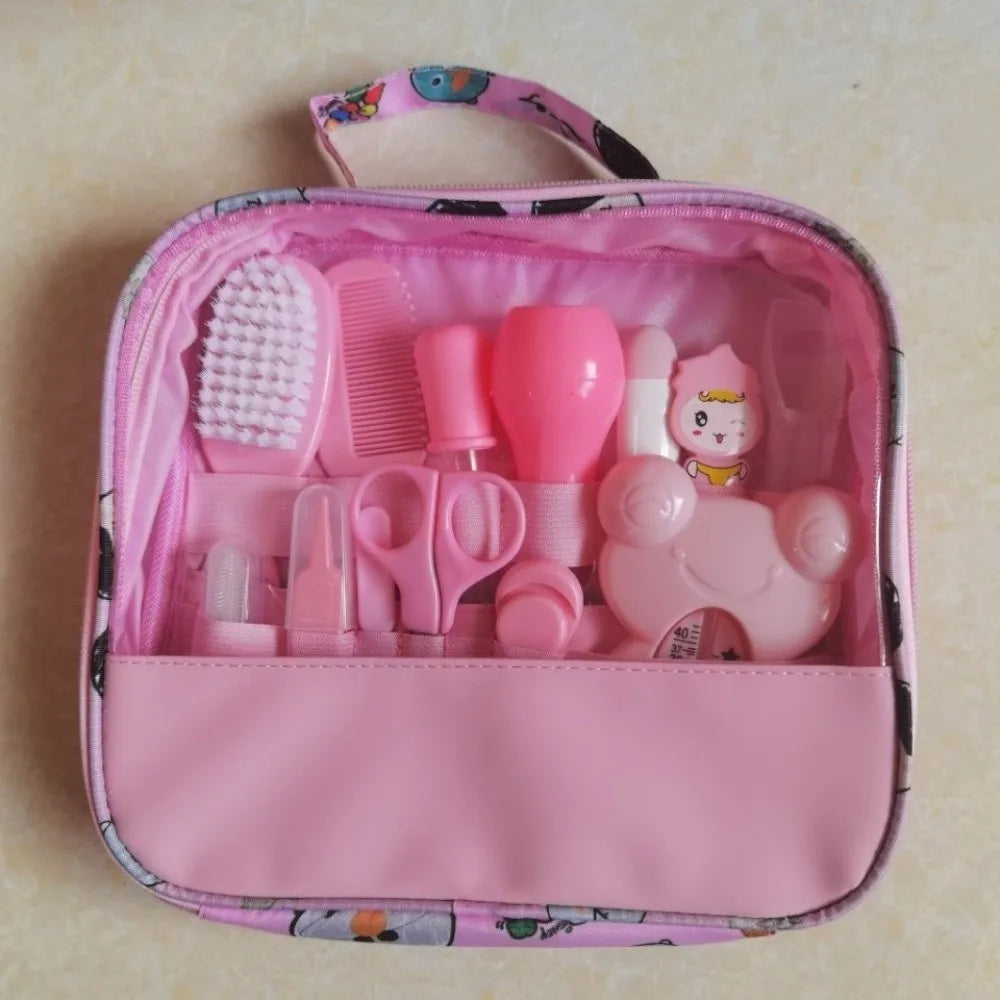 13Pcs/Set Multi-functional Baby Care Kit Hair Wash Brush Nasal Aspirator Baby Grooming Kit Comb Nail Clipper