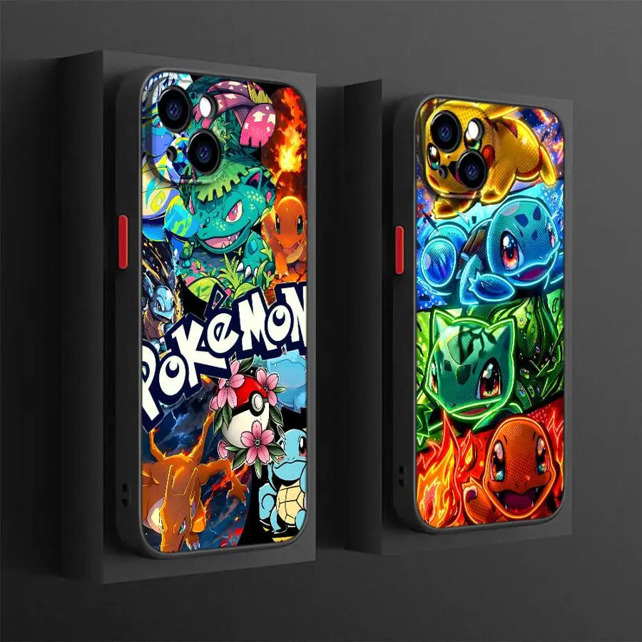 Funda Back Phone Cover Case for iPhone 17 Pro Max 15 13 Mini 11 17e 7 8 SE 12 14 XS XR 16 Plus Air Retro Anime Pokemon