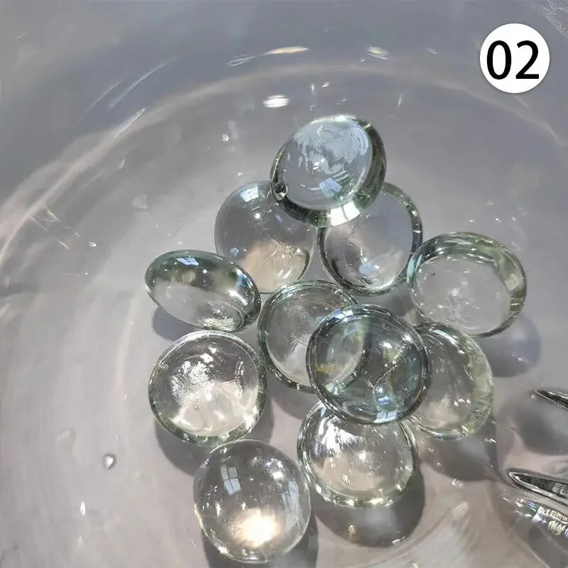 100% Natural Round Clear Quartz Crystal Bulk Tumbled Stone Mini Colourful Flat Stone Ornament Fish Tank Aquarium Decorations