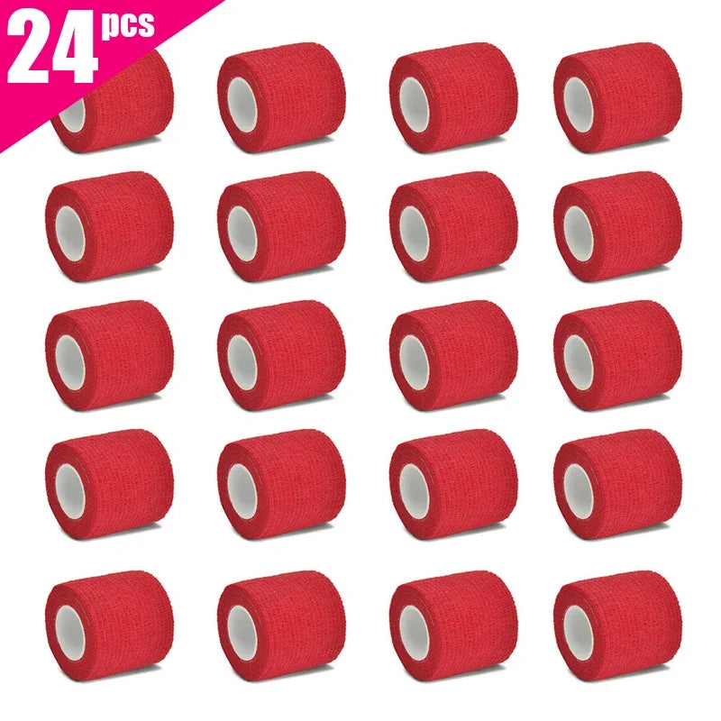 6/12/24pcs Self Adhesive Bandage Wrap, Cohesive Bandage Wrap for Sport & Athletic, Breathable Vet Wrap for Wounds