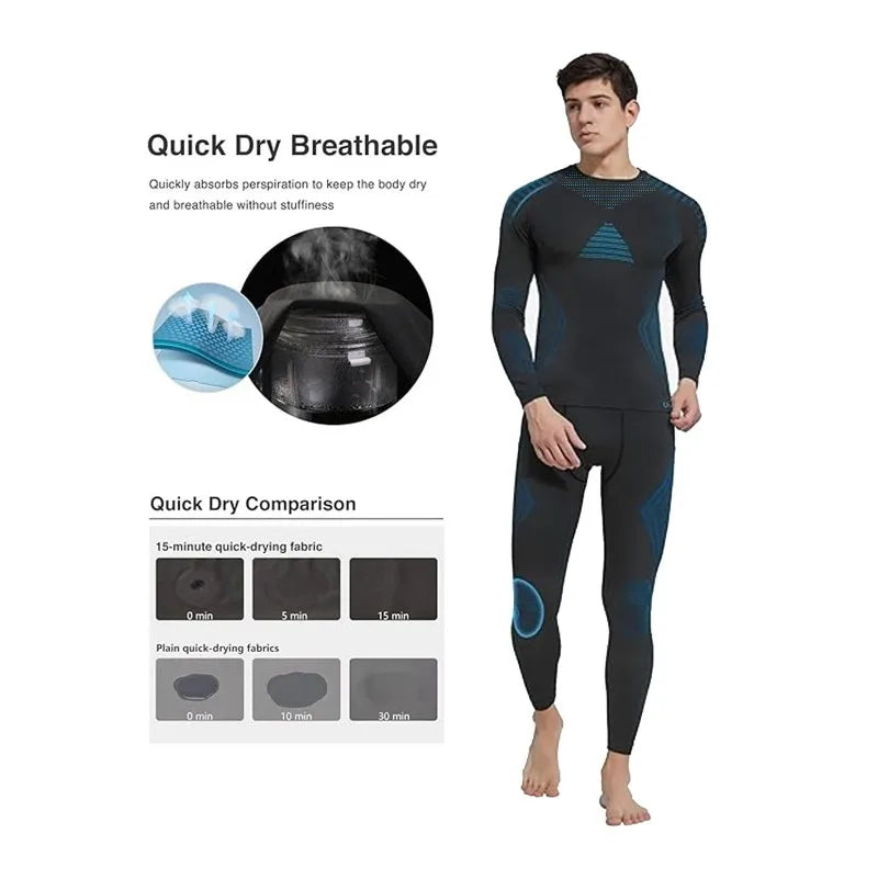 Outdoor Skiing Quick-drying Clothes Running Jumping Skiing Sportswear Moisture-wicking Thermal Underwear Functional Set