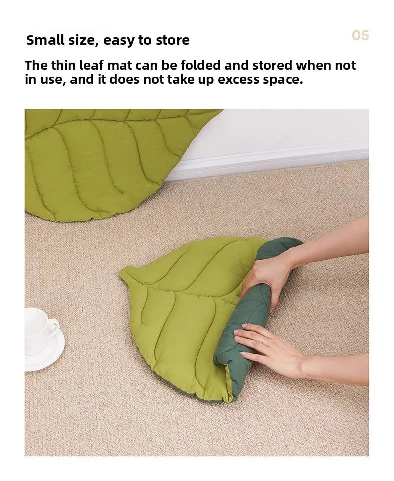 1/2PCS Leaf Shaped Cat Bed and Pet Mat Soft Washable Reversible Non-Slip Cushion for Cats and Dogs Indoor Travel Camping Pet Bed