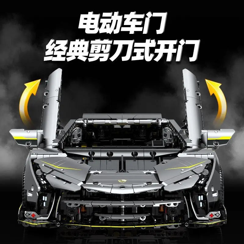 GULY MOC 10638 LAMBO Technical RC 1:8 Sports Car Building Blocks Model Racing Bricks Assembling Toys for Boys Christmas Gift Set