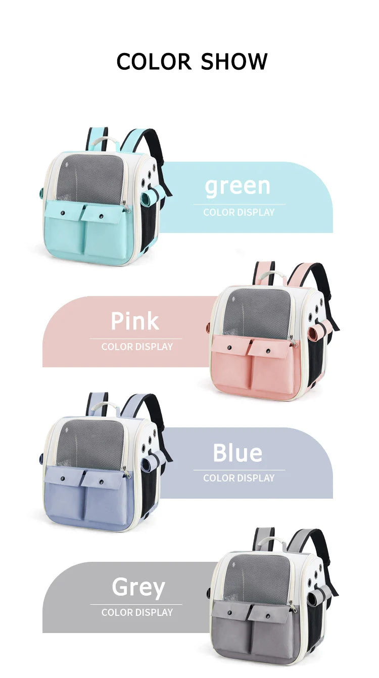 Ventilation Large Capacity Cat Carrier Backpack Adjustable Strap Pet Carrying Bag Foldable Cat Backpack for Outdoor Travel Pet