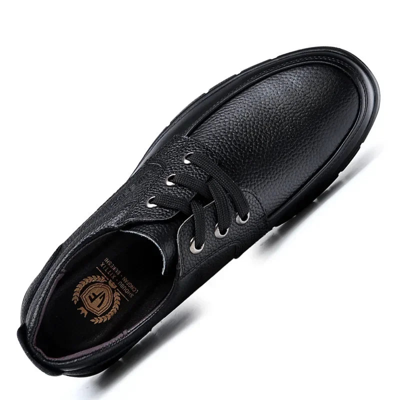 2025 Kitchen King Men's Shoes Anti-Slip Waterproof Oil-Resistant Durable Casual Leather Work Shoes For Chefs Perfect For Spring