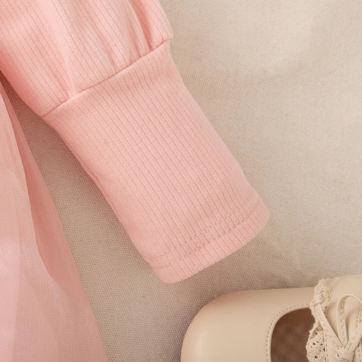 Baby Girl Dress Spring/Fall Bow-Tie Tulle Long-Sleeve Dress Adorable Princess Baby Dress