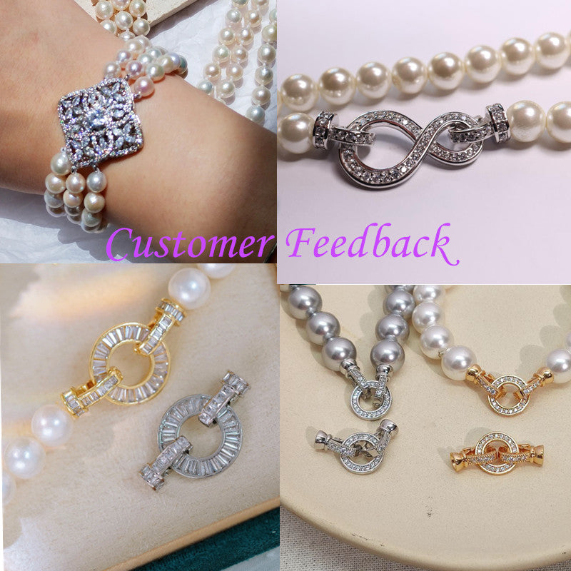 High Quality Round Charm in Center Necklace Clasps Zircon CZ Beads Paved Fashion Jewelry Findings Links 10pc/lot