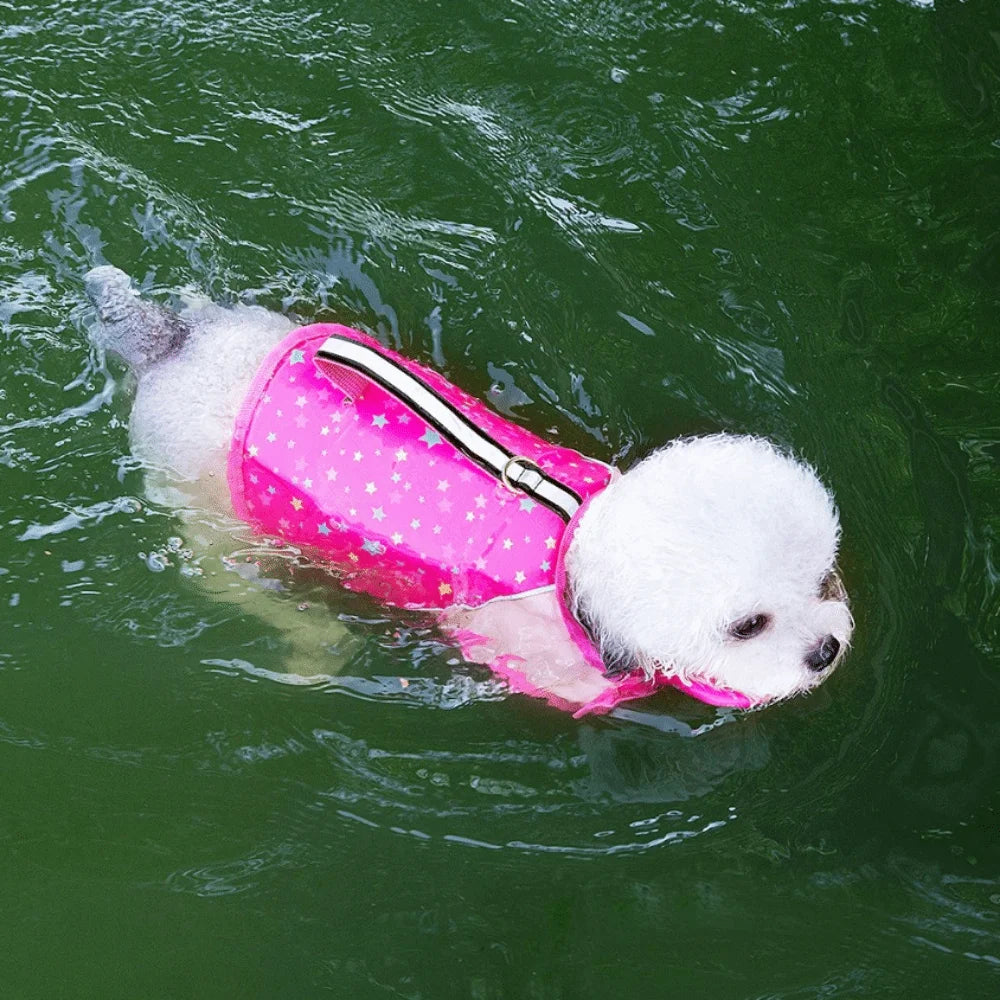 Pet Supplies Adjustable Pet Swimming Jacket High Flotation Reflective Dog Swimming Vest Breathable Pet Life Vest Swimming