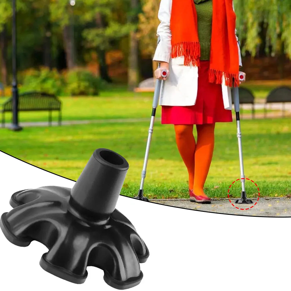 1Pc 19mm/22mm Cane Tips Replacement Foot Pad Heavy Duty Rubber Self Standing 6 Support Feets Base for Walking Canes Sticks