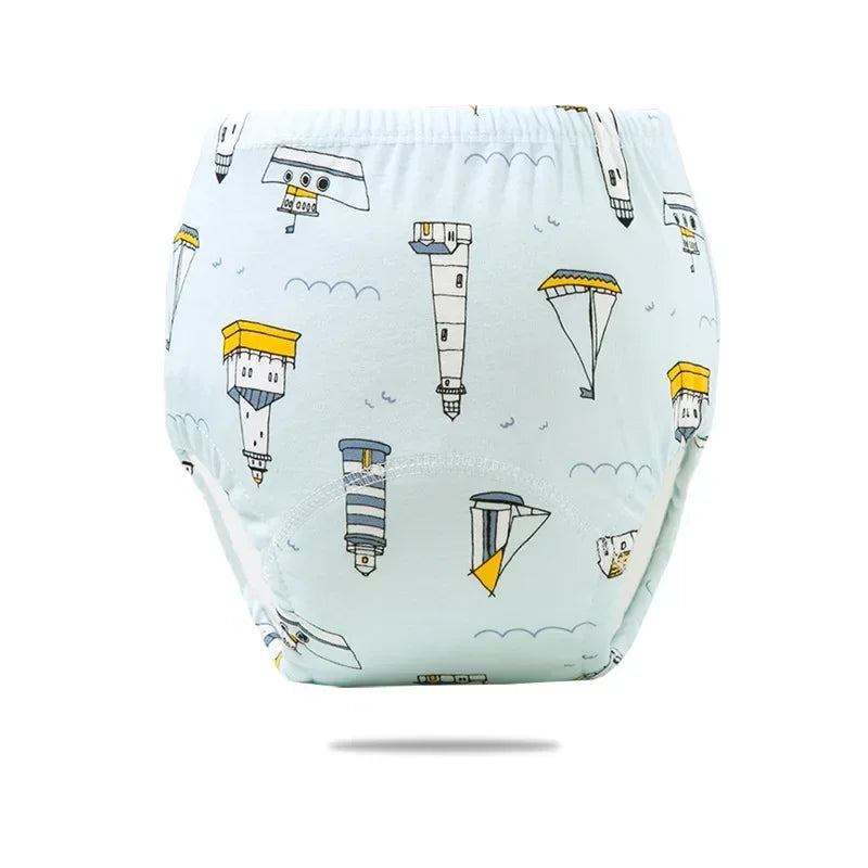 2/3/4/5/8Pc Baby Potty Toilet Training Pants Nappies Cartoon Boys Girls Underwear Cotton TPU WaterProof Panties Reusable Diapers