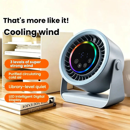 Hot-Selling New Air-Conditioning Circulating Mini Fan With Touch Control And Digital Display, Suitable For Dormitory Bed, Silent