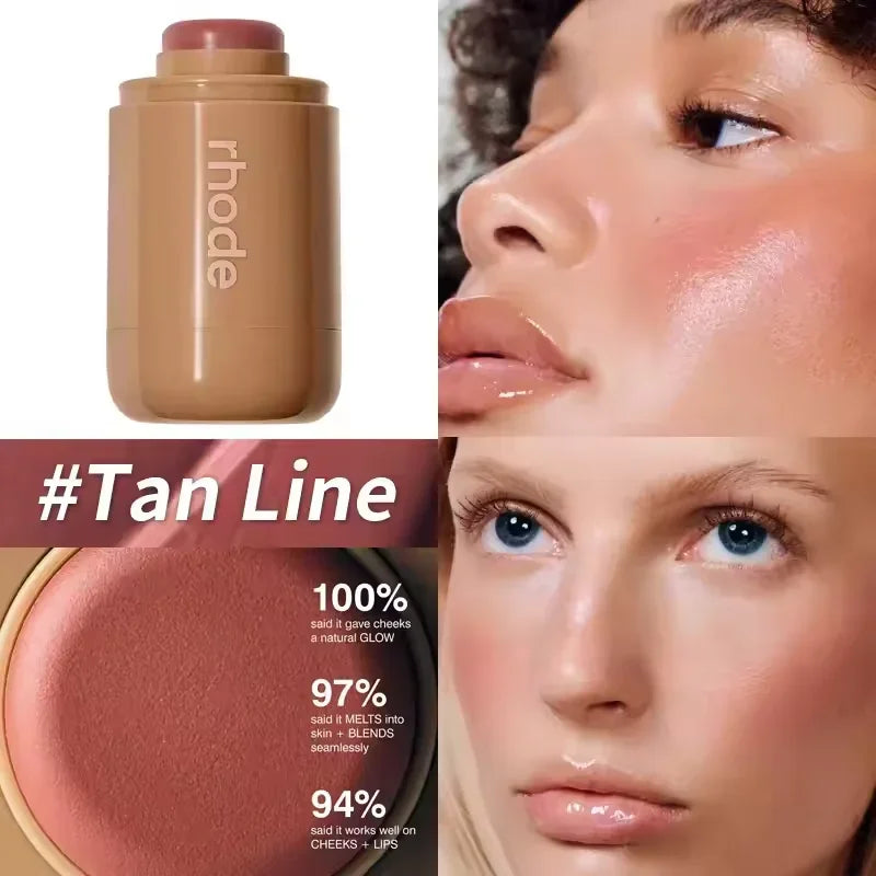 Rhode Skin Pocket Blush Stick Lip Cheek Hydrating Stick Natural Rouge Powder Blusher Cream Lipstick Cheek Teacup Candy Color