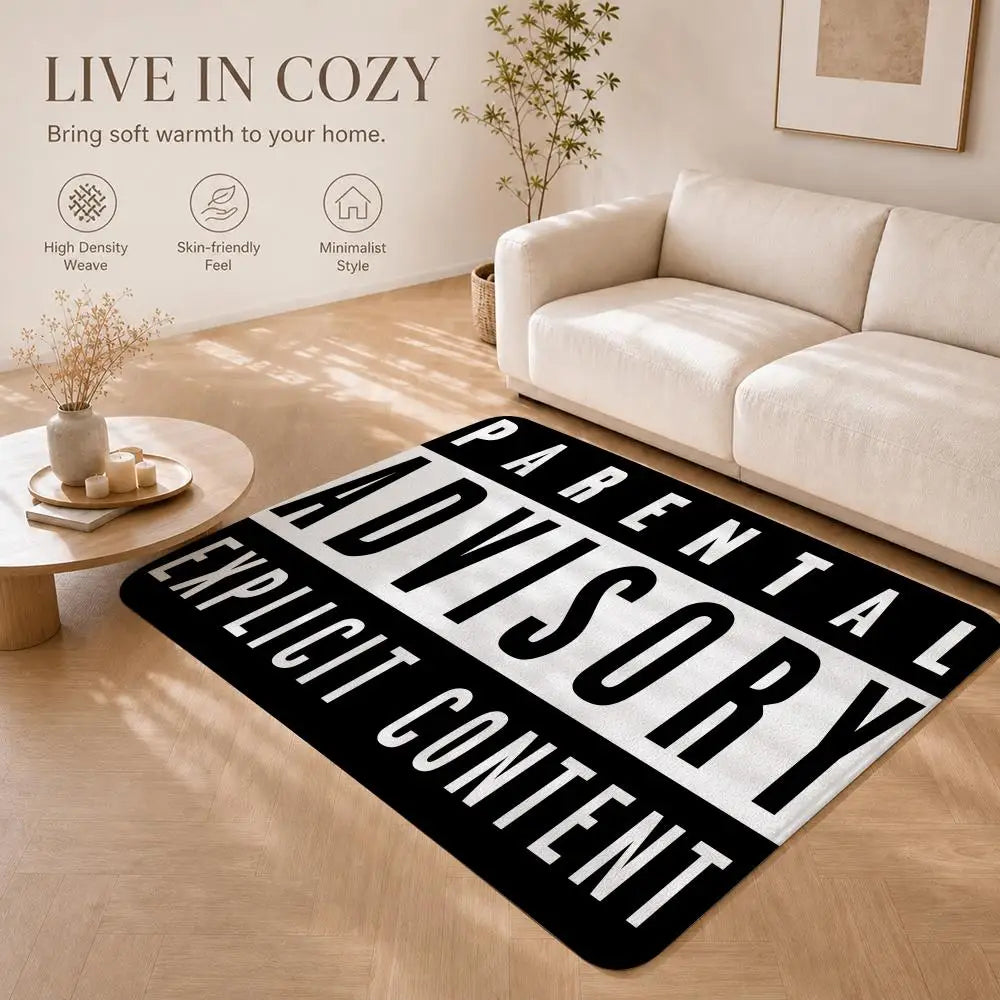 Warning Label P-Parental Advisory Floor Mat Non-Slip Absorbent Floor Mat Decorative Rug for Home Bathroom Bedroom Entryway
