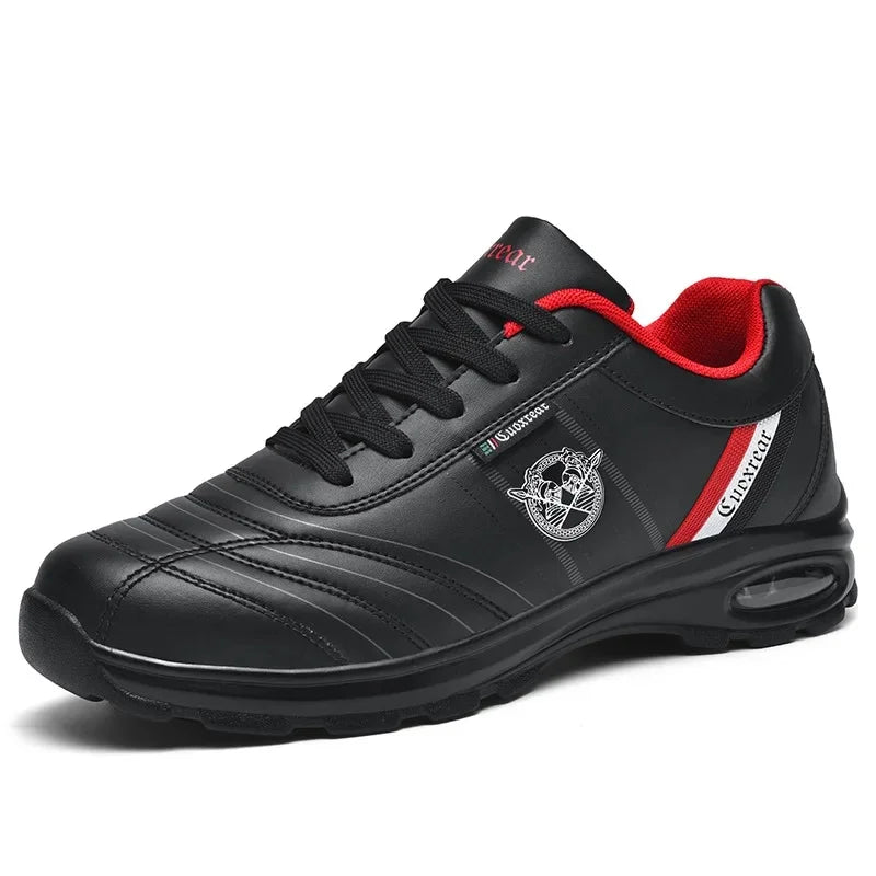 Men's Spring Autumn Casual Breathable Sport Shoes Shock Absorption Comfortable Leather Sneakers Korean Style Ankle High Mesh Lin