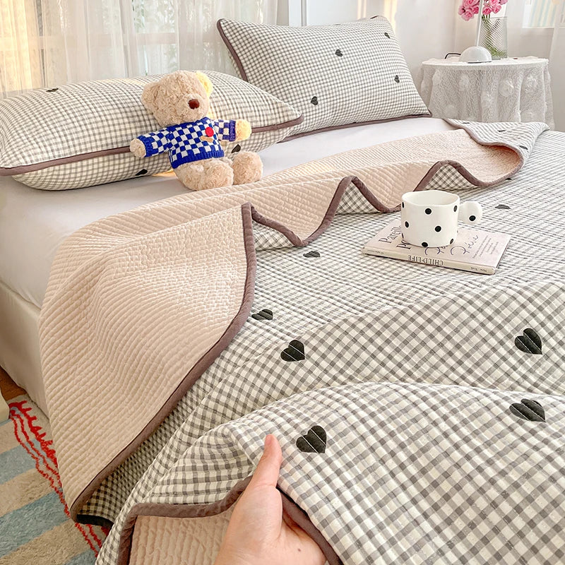 100% Cotton Bed Cover Thicken Bedspread Skin-friendly Printed Blanket Quilted Bedsheet Soft Bedspreads Cubrecama (No Pillowcase)