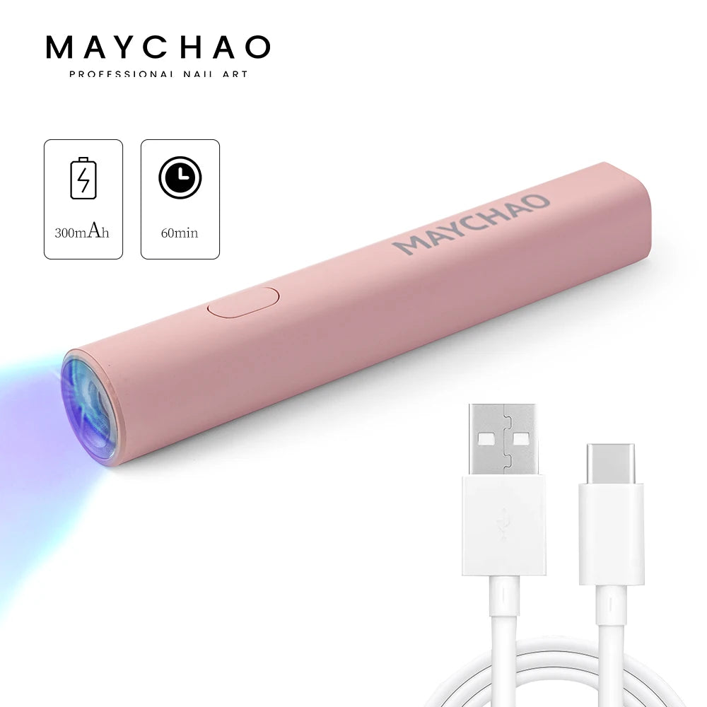 MAYCHAO 1PC Mini LED Light New Nail Dryer Machine For All Gel Nails Flashlight Portability Nail Lamp Nail Art Tools