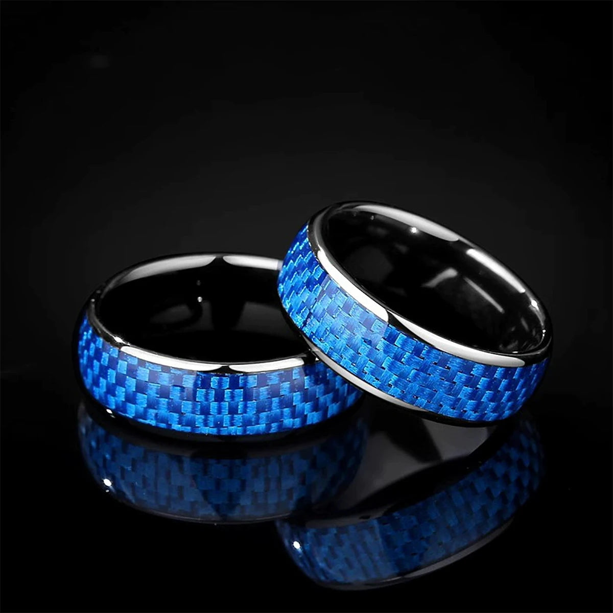 Inlay Blue or Black Carbon fiber for Men Women 7mm Ceramic Finger Ring,Gen2 Rewritable 13.56mHz  UID 1K S50 Smart Jewerly Ring