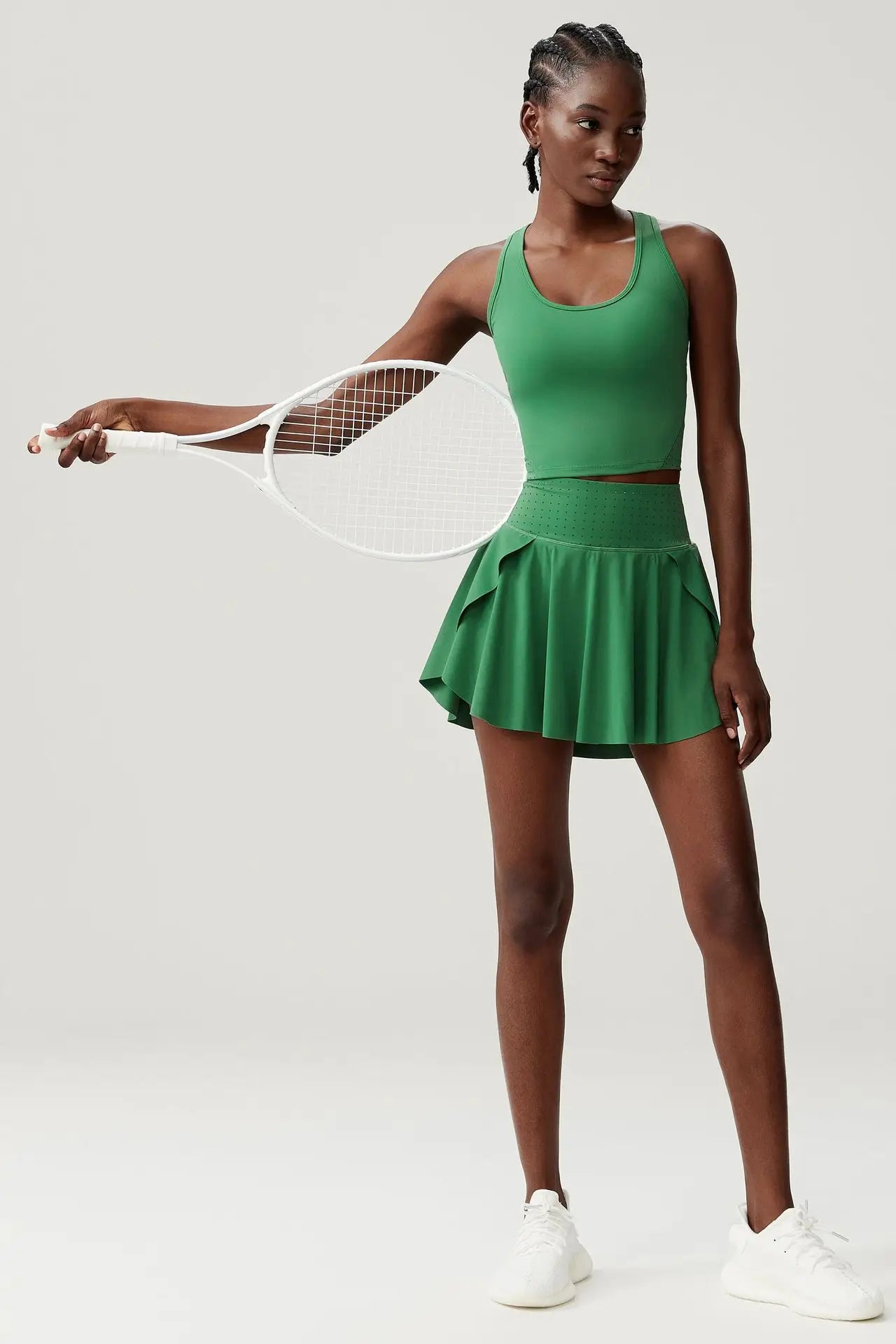 Tennis Skirt Set for Women Quick-drying Badminton Golf Sports Skirt Fitness Breathable Tank Top Bra Workout Pleated Skorts Suit