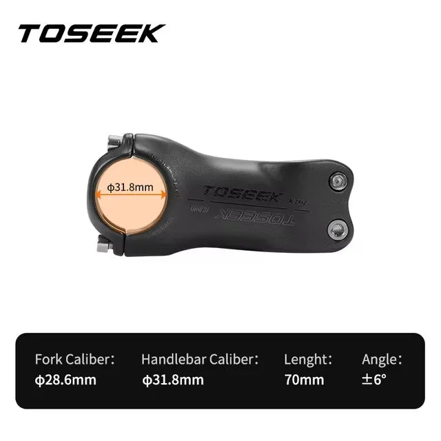 TOSEEK K04 Carbon Stem 6/17Degree Mountain Bike Stem 31.8mm Handlebar Stems 70/80/90/100/110/120/130mm Black Matt Bicycle Parts