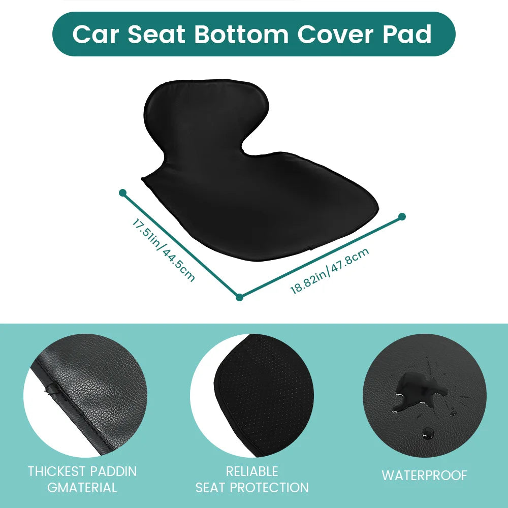 Leather Car Seat Protector Mat - Waterproof Anti-Stain Pad for Child Car Seats Universal Fit Sedan SUV