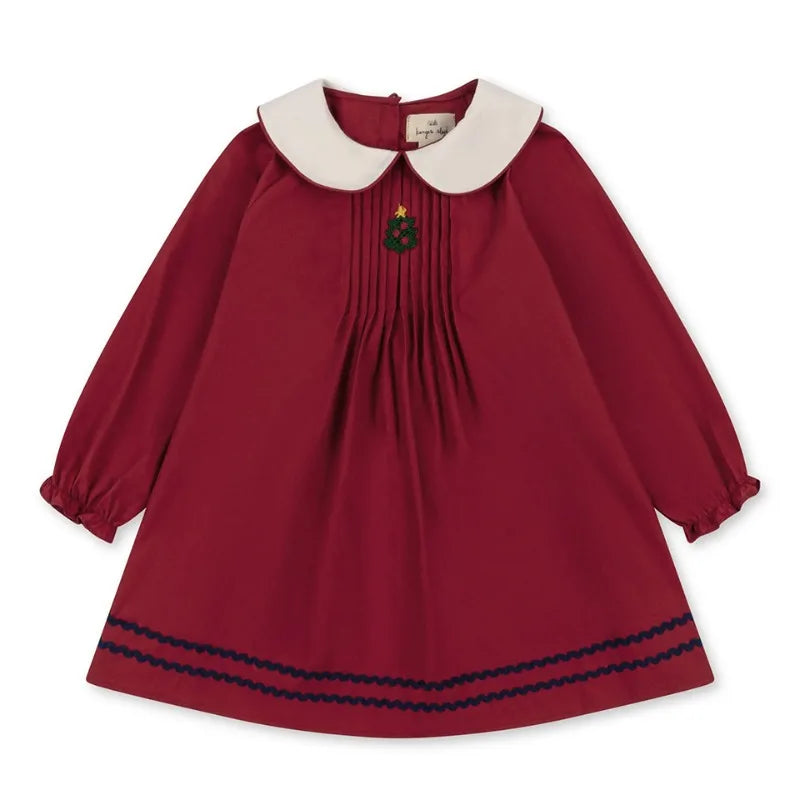 Autumn Winter Kids Christmas Dresses KS 2024 Velvet Bow Girl Princess Dress Baby Jumpsuit New Year Party Children's Clothing