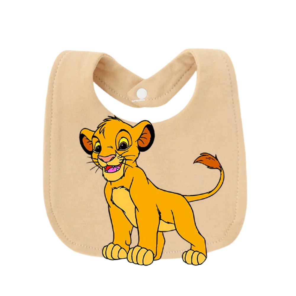 Little Lion King printed newborn bib Kawaii mother and baby feeding products weaning pacifier baby nipple and chain clip Newborn