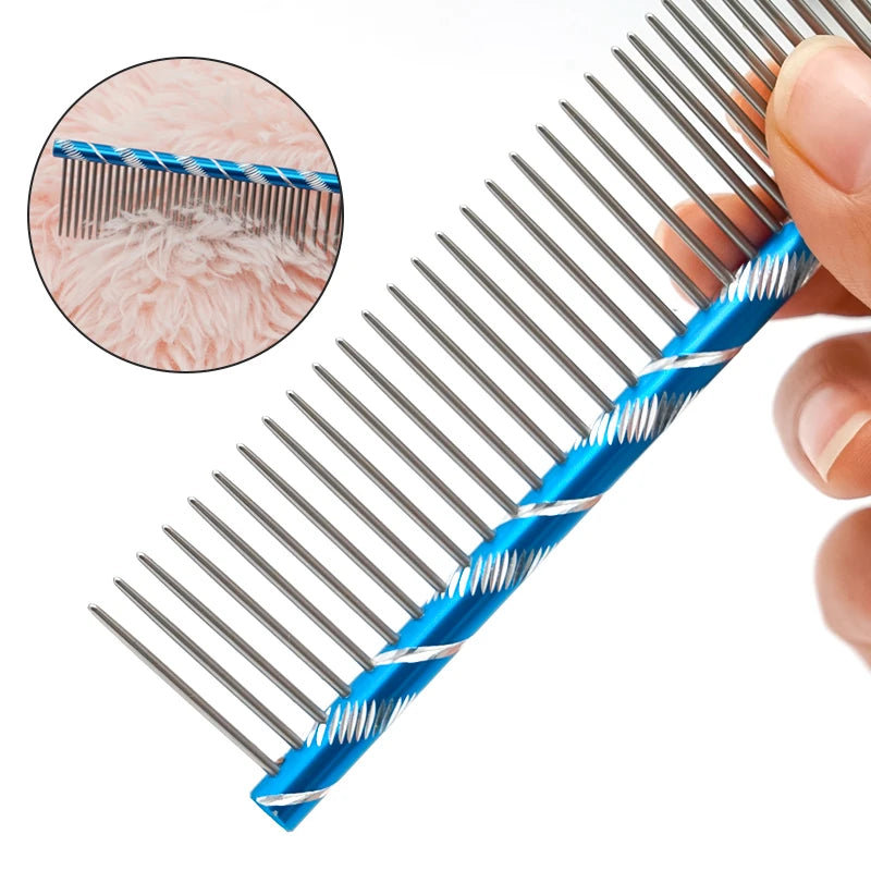 Dog Comb Long Thick Hair Fur Removal Cleaning Brush Stainless Steel Lightweight Pets Cat Grooming Combs for Dogs 16/19/20/25cm